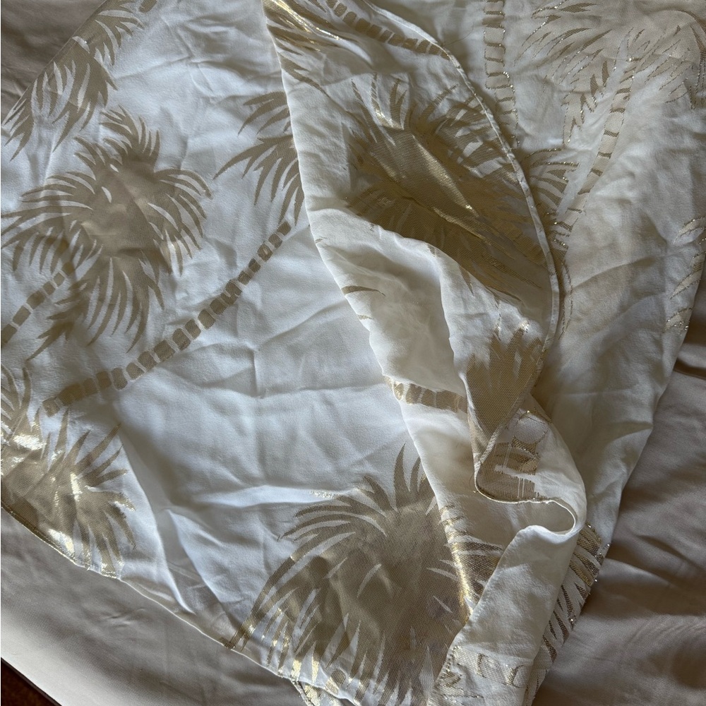 Lilly Pulitzer White and Gold Dress Calissa palm tree silk dress NWT XS - Picture 4 of 9